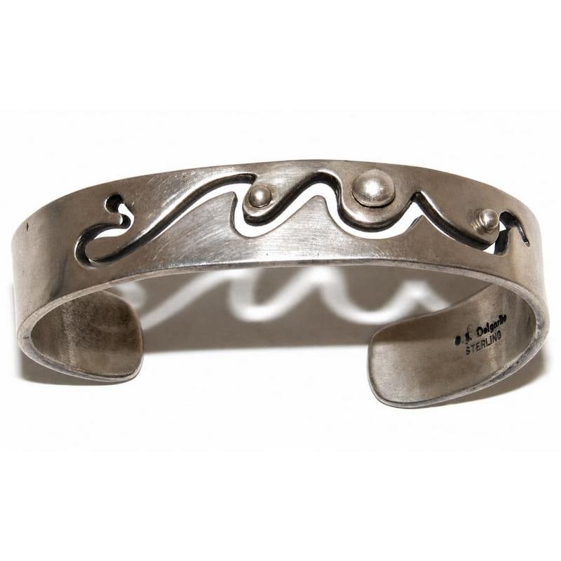 Vintage MOD Mexican Sterling Silver Cuff Bracelet J S Delgarito (1 of 5)