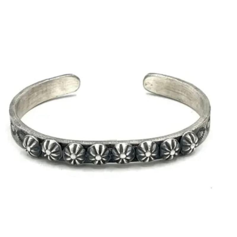 Navajo Sterling Silver Stacker Cuff Bracelet K. Billah Native American: Navajo Sterling Silver Stacker Cuff Bracelet K. Billah Native American. Stunning intricately hand etched Navajo sterling silver bracelet with hand etched design by the collectible Navajo artist K. Bil