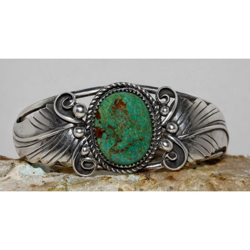 Navajo Royston Turquoise Sterling Cuff Bracelet Native American J Begay (1 of 4)