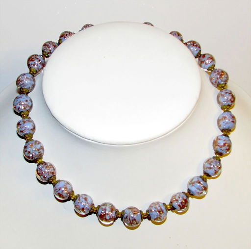 Vintage Murano Venetian Glass Sommerso Bead Necklace Jan 04 2015 The Southwestern Gallery And Auctions In Tx