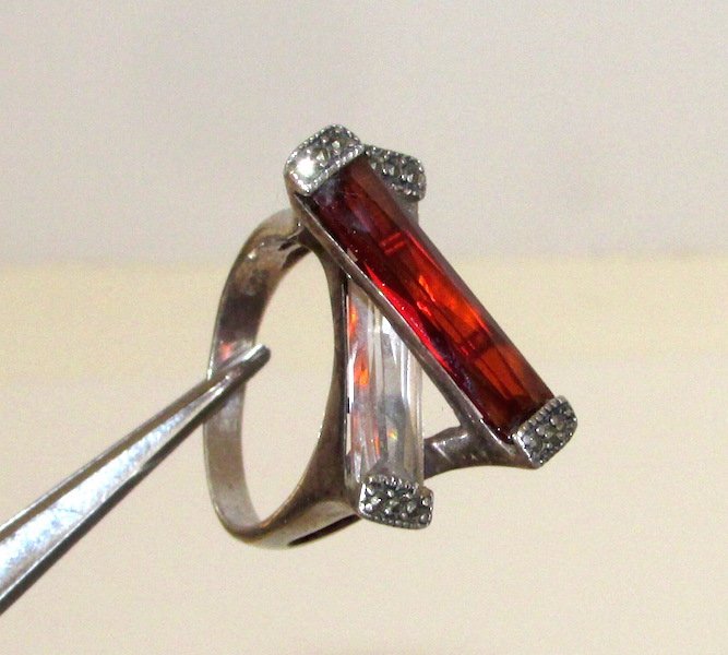 Vintage 925 Sterling Avant Garde Cocktail Ring (1 of 1)