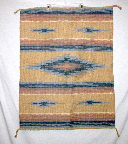 Vintage Mid Century Mexican Hand Woven Wool Rug (1 of 2)