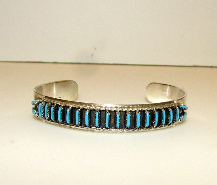 Old PawnSterling Turuqoise  Zuni Bracelet (1 of 2)