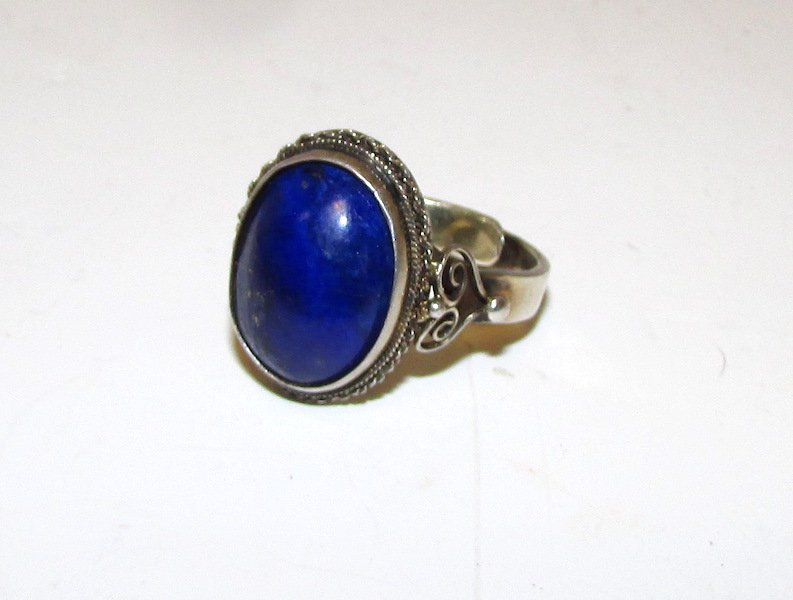 Sterling Silver Lapis Adjustable Ring (1 of 1)