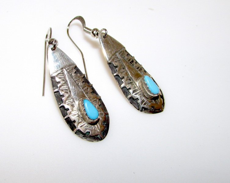 Vintage Navajo Sterling Earrings (1 of 2)
