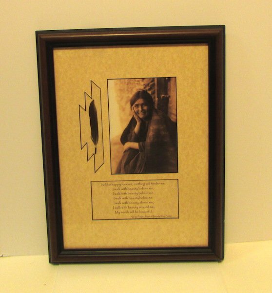 Vintage Framed Navajo Picture with Prayer (1 of 2)
