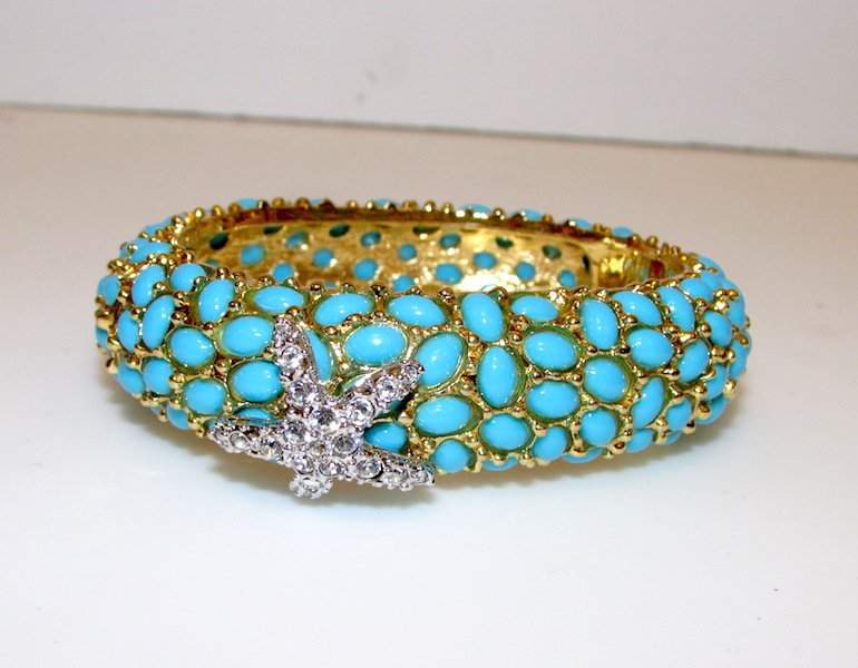 Rare KJL Kenneth J Lane Faux Turquoise Bangle (1 of 1)