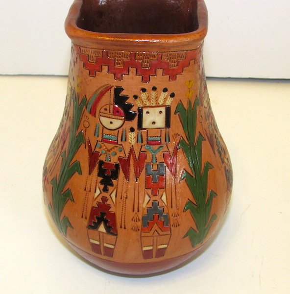 Navajo Native American Yei Pottery K. White (1 of 3)