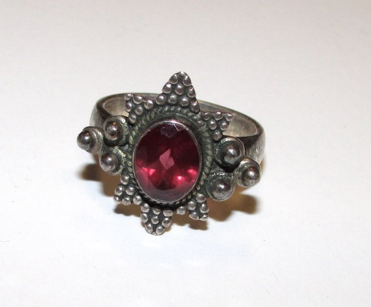 VINTAGE ART DECO STERLING TOURMALINE RING (1 of 1)