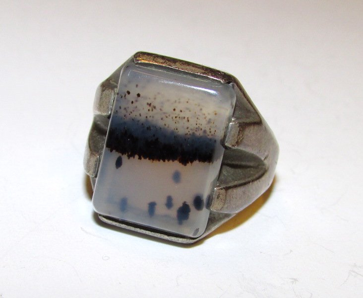 Art Deco Sterling 925 Tourmalinated Quartz Ring 8 (1 of 2)