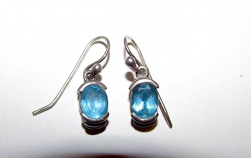 Sterling 925 Blue Topaz Earrings (1 of 2)