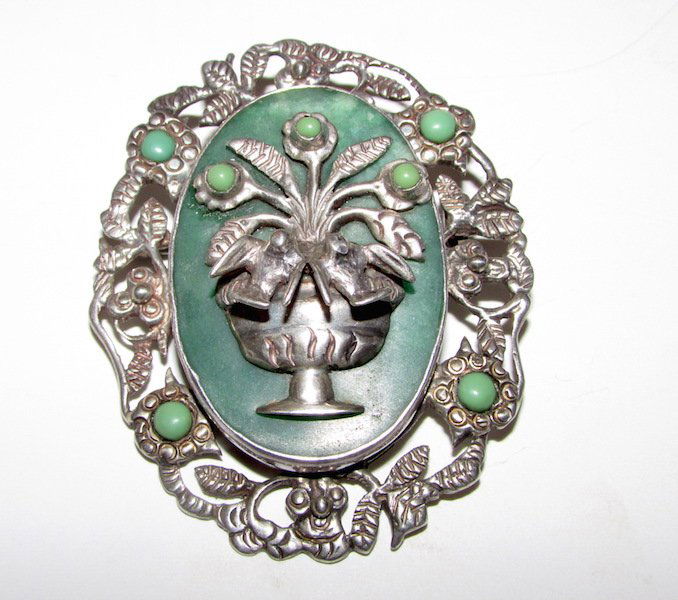 Taxco Pre-Eagle Sterling Turquoise Dove Brooch Pin (1 of 2)