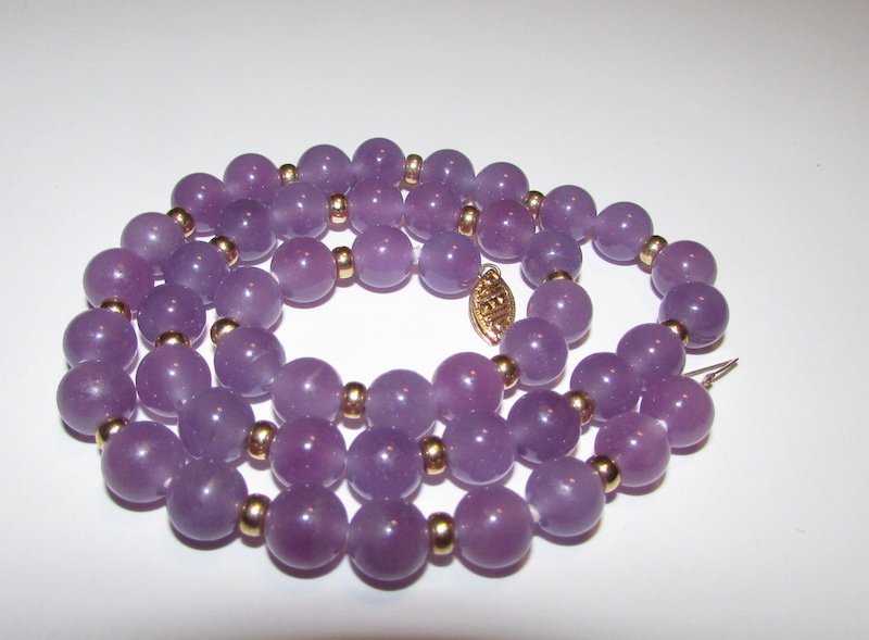 Lavender Purple Jade 14k Gold Neckalce (1 of 1)