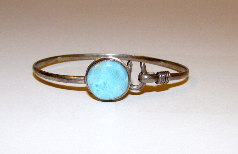 Vintage Sterling Larimar Bangle (1 of 1)