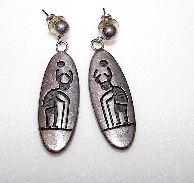 Collector HOPI Victor Coochwytewa Sterling Earrings (1 of 2)
