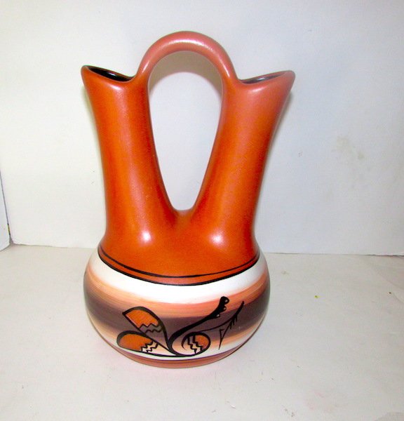 Vintage Large Wedding Vase Navajo Pueblo Pottery Signed (1 of 2)