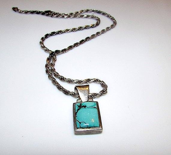 Vintage Sterling Silver 925 Filigree Turquoise (1 of 3)