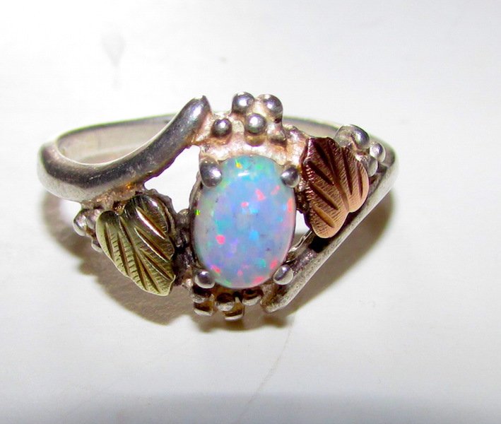 Navajo Fire Opal Sterling 12k Gold Ring 8 (1 of 1)