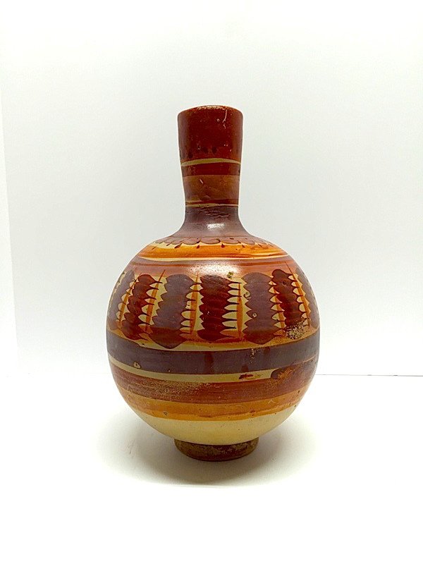 Antique Mexican water jug: Antique Mexican water jug. Measures 13" tall. No chips, cracks, repairs
