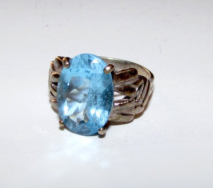Art Deco Sterling 925 Topaz Ring 6 (1 of 2)