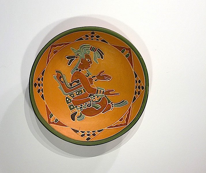 Vintage Mexican Pottery Aztec Maya Platter (1 of 2)