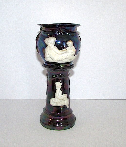 Neoclassical Opalescent Art Glass Vase on Stand (1 of 1)