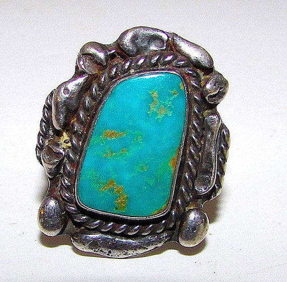 Old Pawn Native American Navajo Sterling Silver Blue (1 of 2)