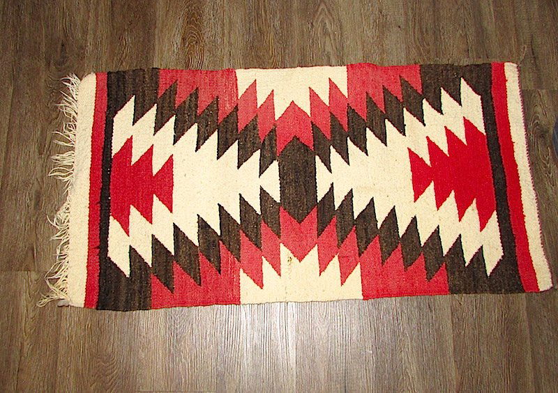 Vintage Southwestern Hand Woven Wool Rug Textile (1 of 3)