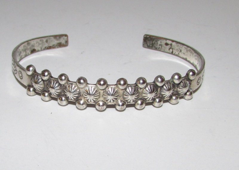 Old Pawn Zuni Silver Cuff Bracelet Snake Eye Design (1 of 1)