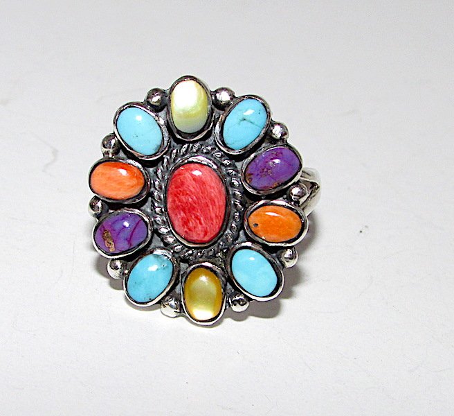 Native American Navajo Sterling Turquoise Ring Sz 8 (1 of 4)