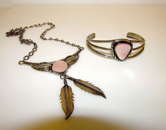 Navajo Squash Blossom Necklace Bracelet Set Sterling (1 of 2)