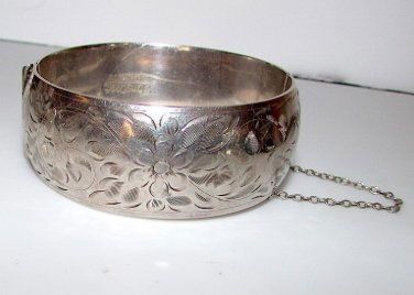 Art Nouveau Sterling 925 Bangle Bracelet (1 of 1)