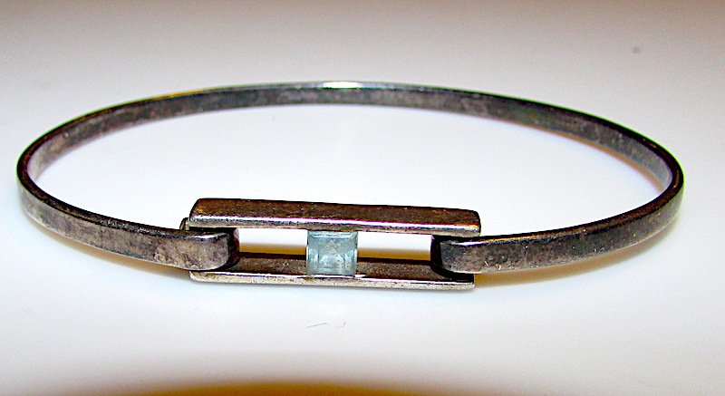 Deco MOD Sterling 925 Topaz Designer Bangle Bracelet (1 of 2)