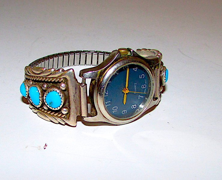 Navajo Sterling Turquoise Watch Richard Tsosie (1 of 2)