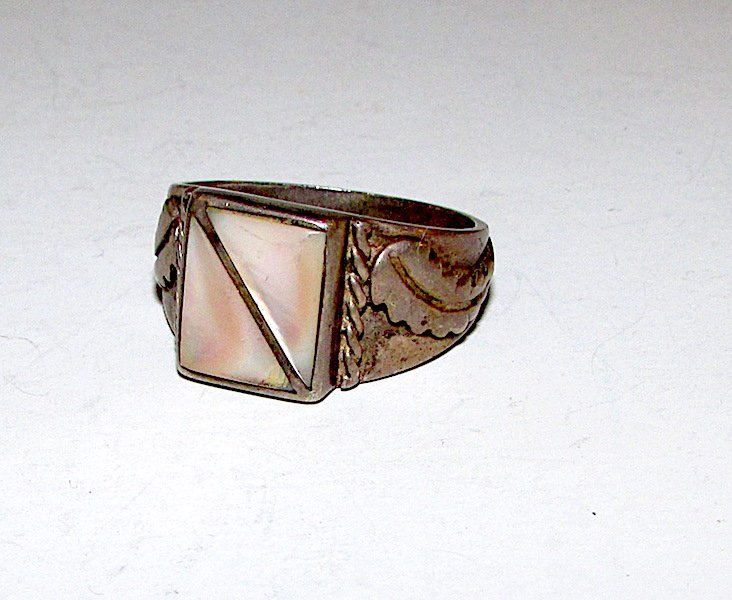 Old Pawn Navajo Sterling Silver Ring Sz 11 (1 of 2)