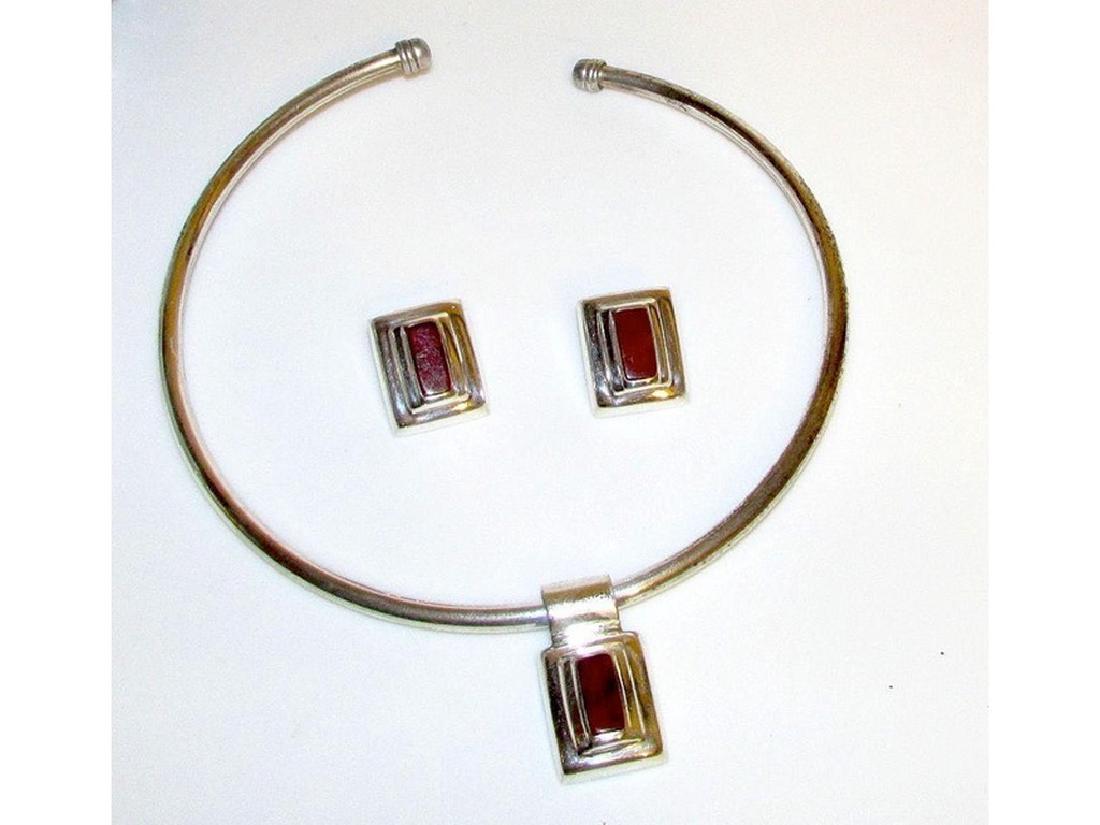 Los Ballesteros Mexican Sterling Silver Carnelian (1 of 2)
