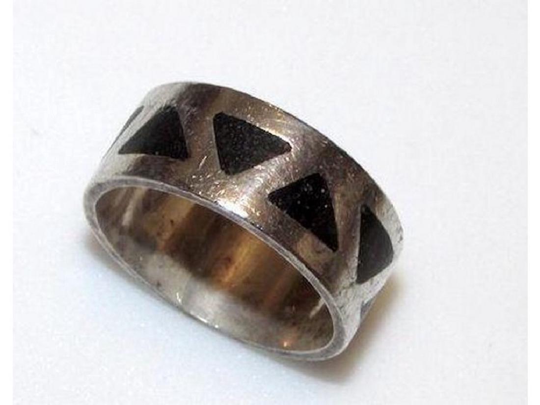 Vintage Art Deco Sterling Silver 925 Onyx Inlay (1 of 1)