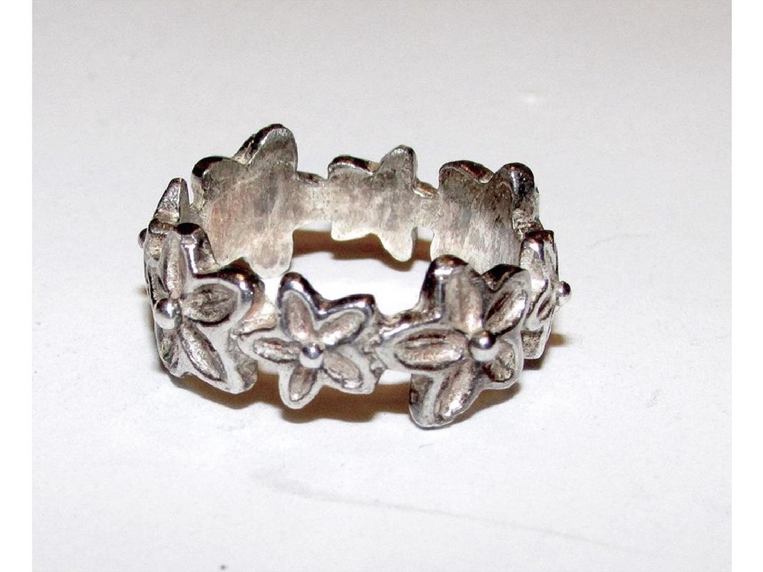 Vintage Art Nouveau Sterling Silver 925 Floral Ring (1 of 2)
