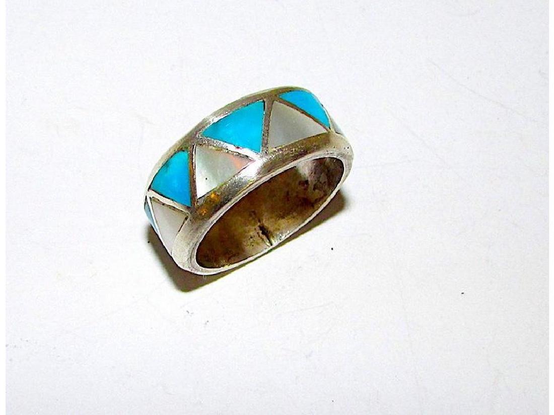 Native American Zuni Old Pawn Sterling Silver Turquoise (1 of 3)