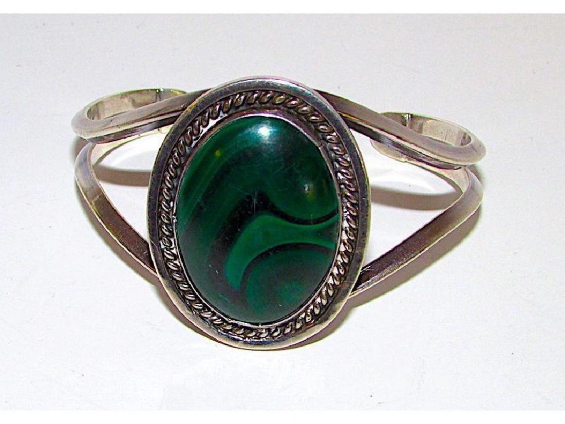 Old Pawn Navajo Sterling Silver Malachite Statement (1 of 3)