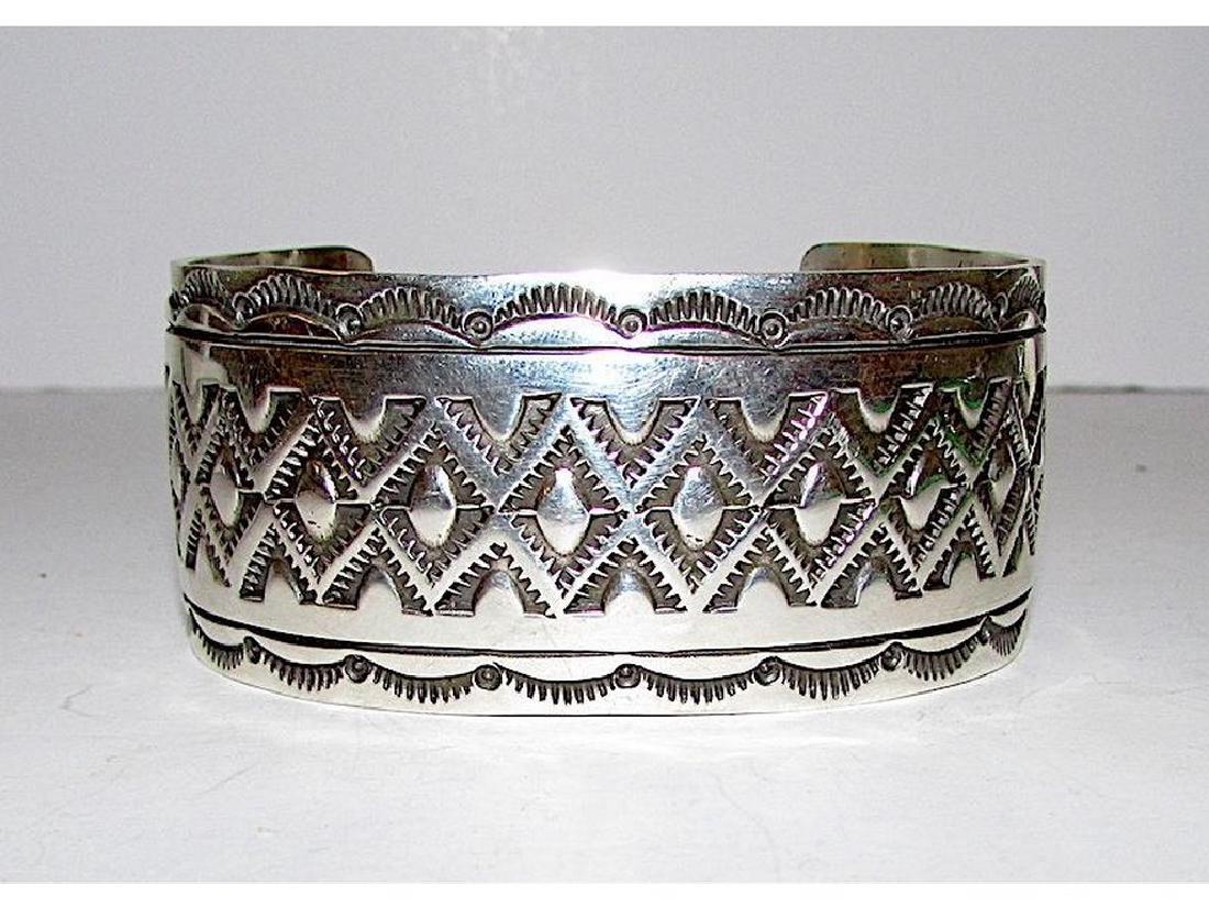 Artist Silver Cuff Ray Adakai Jewelry Indian Jewelry 