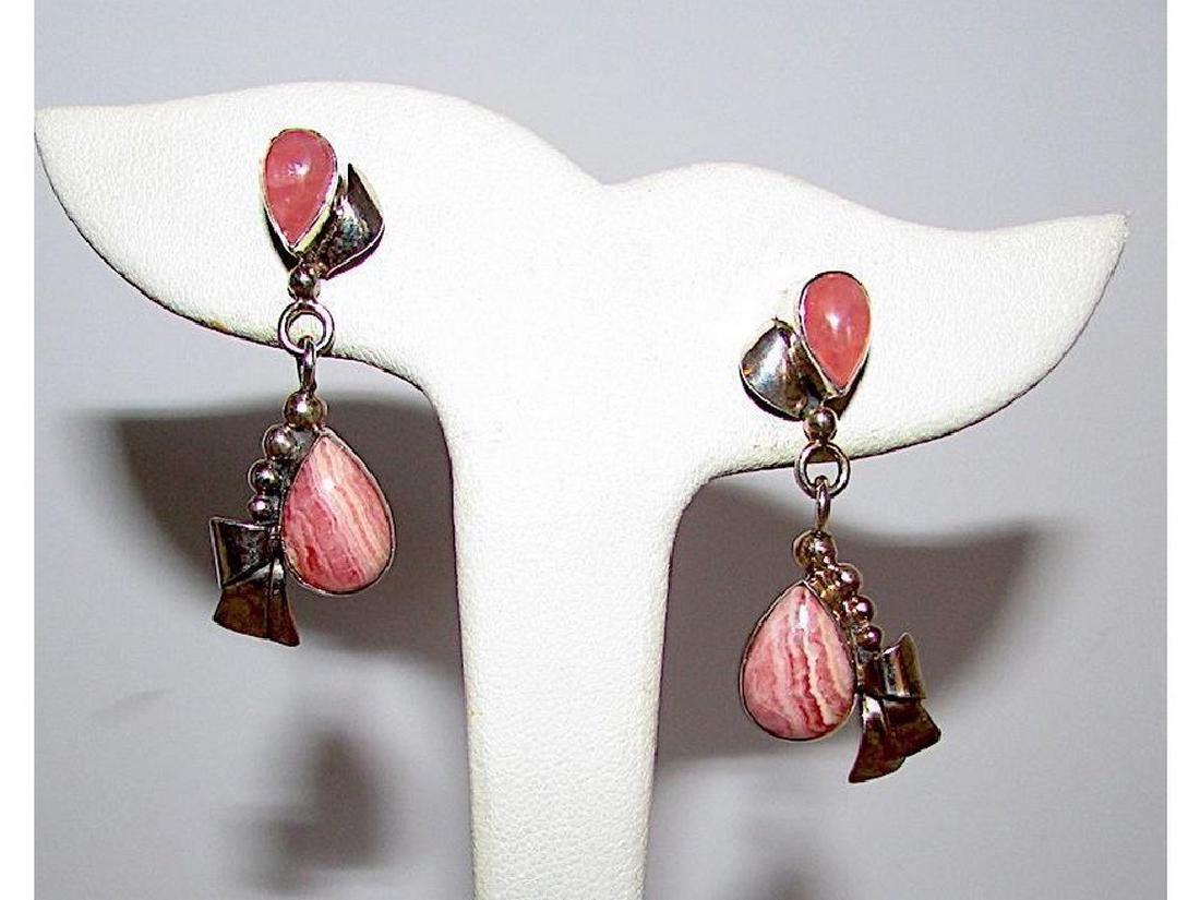 Navajo Sterling Silver 925 Pink Lace Agate Statement (1 of 2)