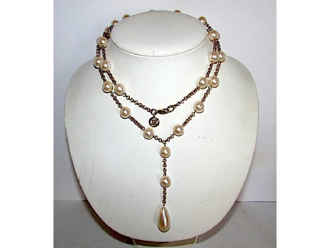 Vintage GIVENCHY Designer Runway Faux Pearl Drop (1 of 1)