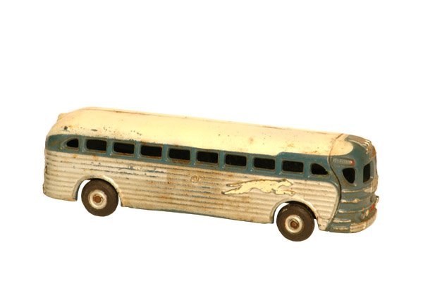 Arcade C.I. Greyhound Bus.: Size: 9" long. Cond.: Good to very good.