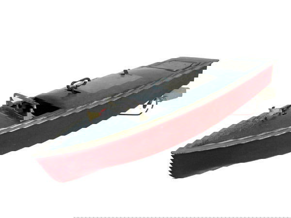 Tin W/up Boat.: Early tin boat. Size: 20" Cond.: Boat has been totally restored. Minor flaking to top of boat and in untried condition. Good to very good overall.