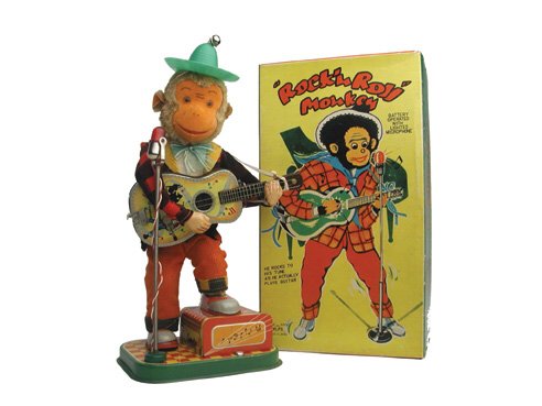 Alps B/O Rock 'n Roll Monkey in O/B: Alps B/O Rock 'n Roll Monkey in O/B Size: 12" tall Condition: Excellent and working.