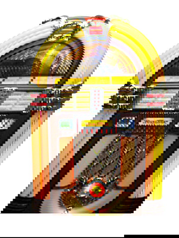 Wurlitzer Jukebox.: Coin-operated jukebox that operates on 45 RPM records. Cond.: Very good to excellent.