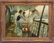 FRAMED OIL PAINTING ON CANVAS OF FRIENDS GATHERING