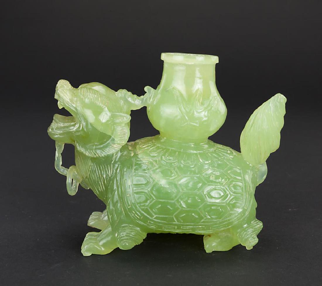 CHINESE CARVED JADE FIGURE OF FOO DOG (1 of 3)