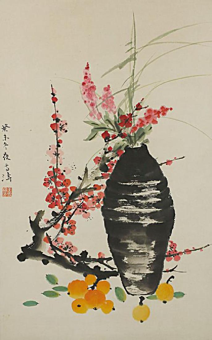 CHINESE SCROLL PAINTING OF STILL LIFE SCENE (1 of 1)